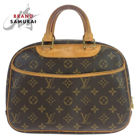 Louis Vuitton Trouville Handbag Brown Beige PVC Leather