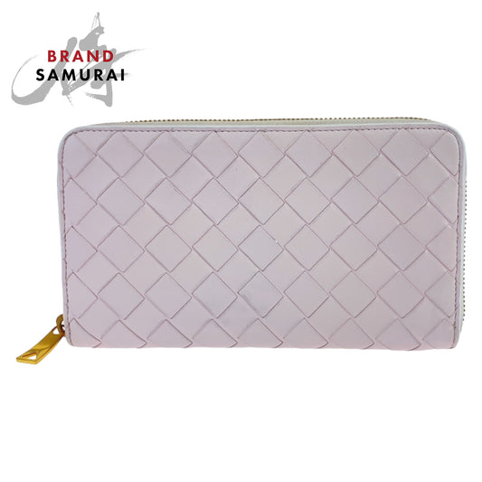 Bottega Veneta Pink Lambskin Intrecciato Wallet