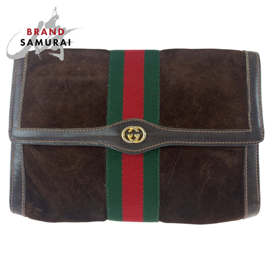 Gucci Vintage Suede Leather Clutch Bag