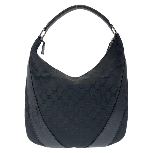 Gucci GG Canvas Leather Hobo Shoulder Bag