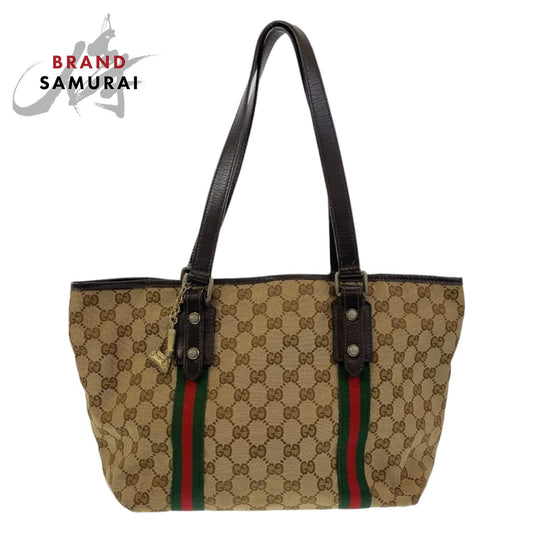 Gucci GG Canvas Sherry Line Tote Bag