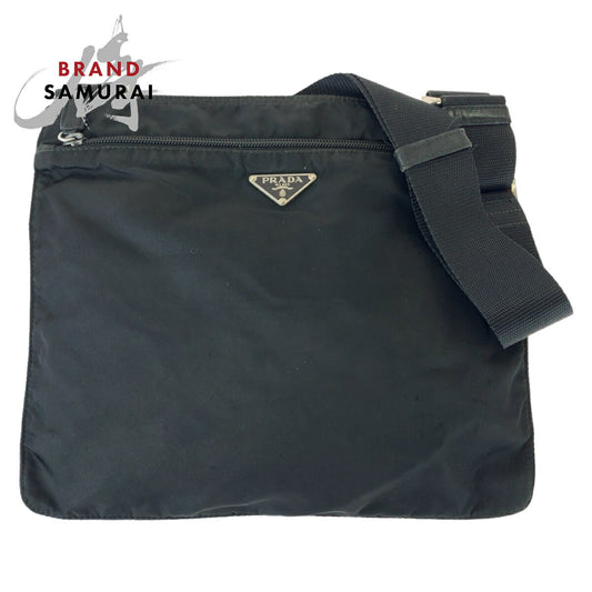 Prada Nylon Tessuto Logo Plate Messenger Bag