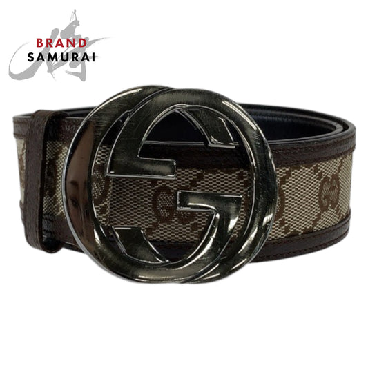 Gucci Interlocking GG Canvas Leather Belt