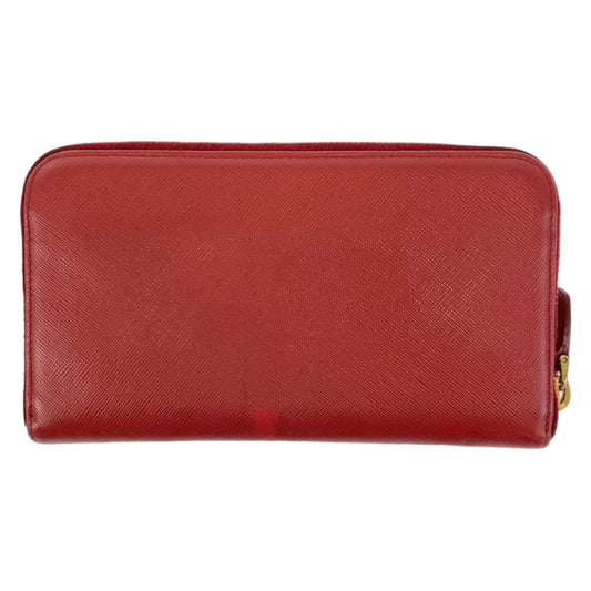 Prada Saffiano Leather Ribbon Wallet Red