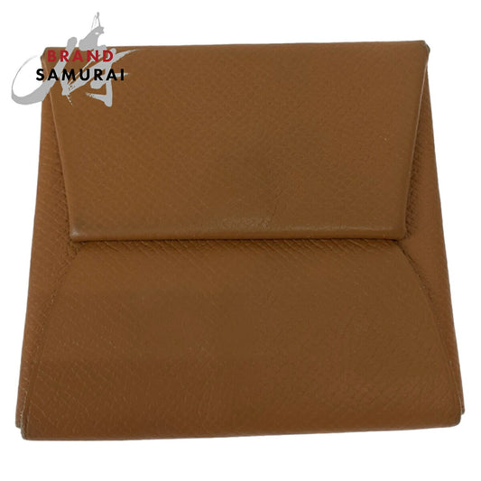 Hermes Bastia Coin Case Gold Brown