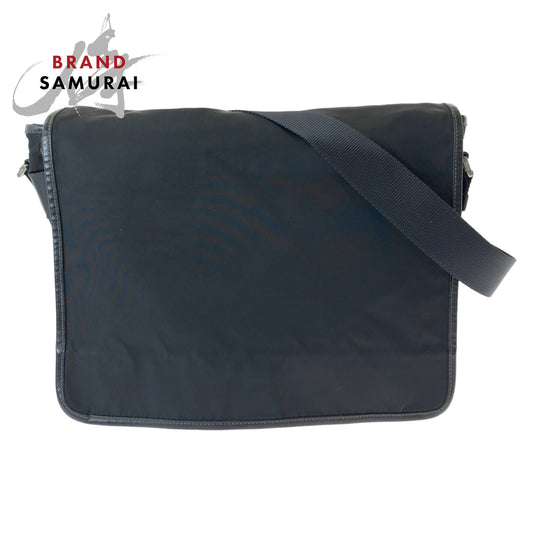 Prada Nylon Tessuto Logo Plate Messenger Bag