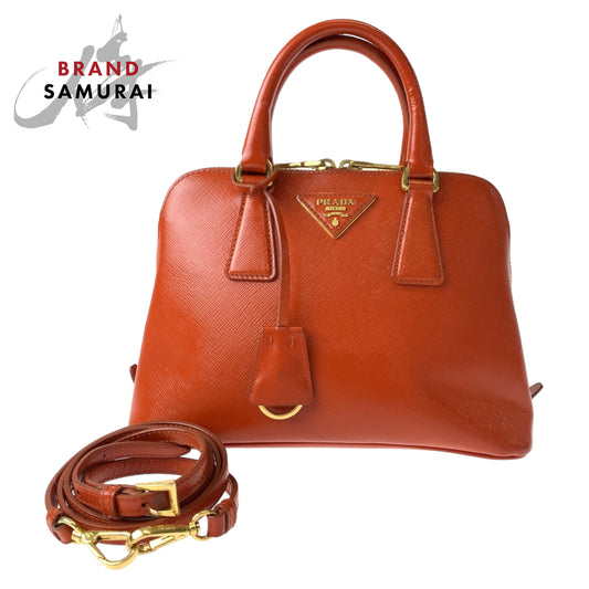 Prada Patent Saffiano Promenade Leather Handbag