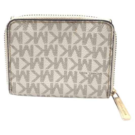 Michael Kors White Gold PVC Trifold Wallet