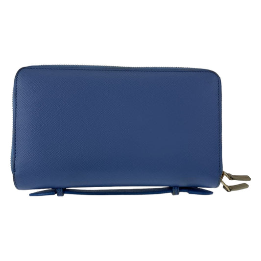 Smythson Leather Organizer Double Zip Clutch Wallet