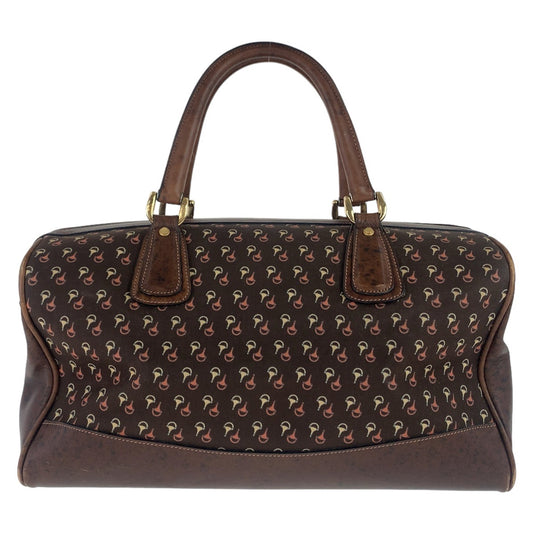 Gucci Nylon/Leather Horsebit Boston Bag Brown