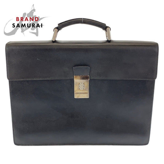 Prada Leather Business Briefcase Black