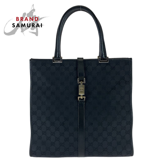 Gucci Jackie Black GG Canvas Leather Tote