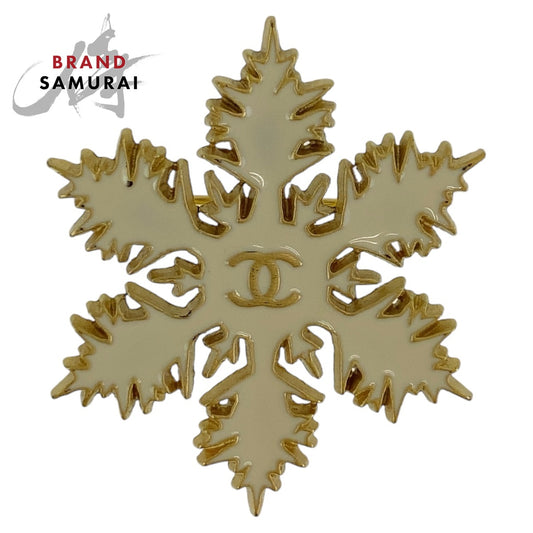 Chanel Coco Mark Snowflake Brooch Gold