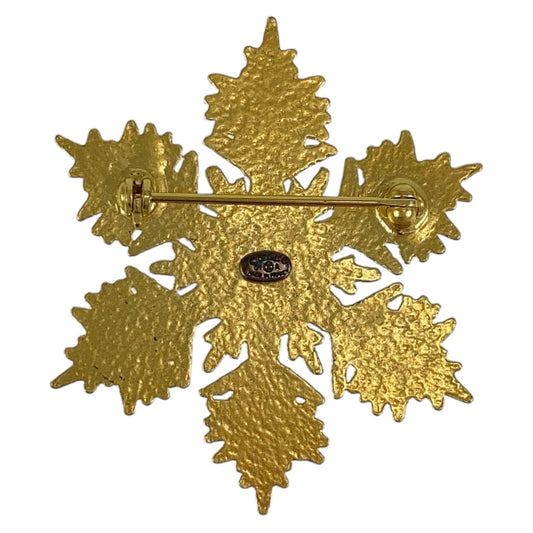 Chanel Coco Mark Snowflake Brooch Gold