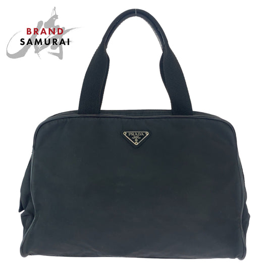 Prada Nylon Tessuto Logo Plate Handbag