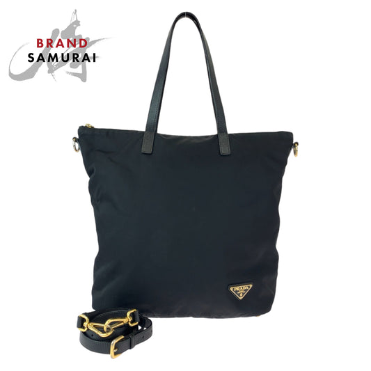 Prada Nylon Tessuto Triangle Logo 2way Tote Bag