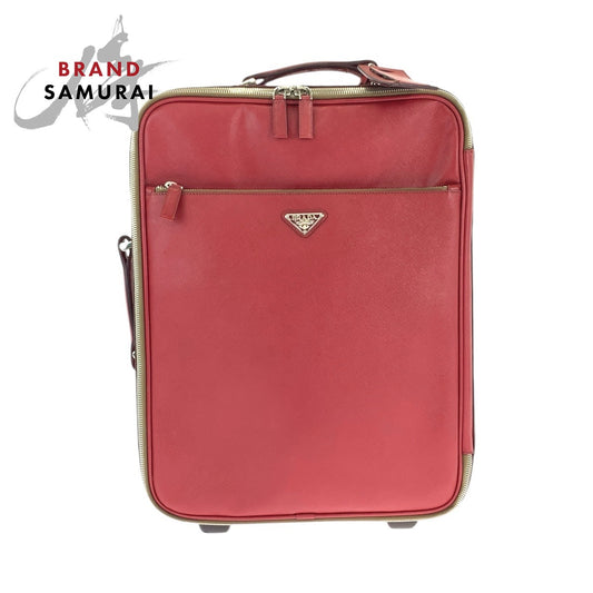 Prada Saffiano Leather Triangle Logo Travel Bag