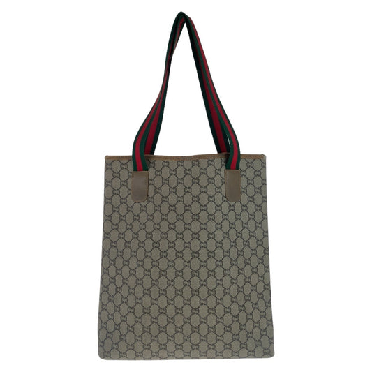 Gucci Vintage GG Supreme Canvas Leather Tote Bag