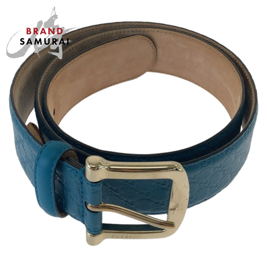 Gucci Leather Micro GG Belt Blue