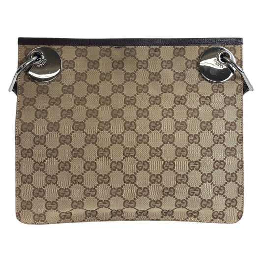 Gucci Brown GG Canvas Leather Shoulder Bag