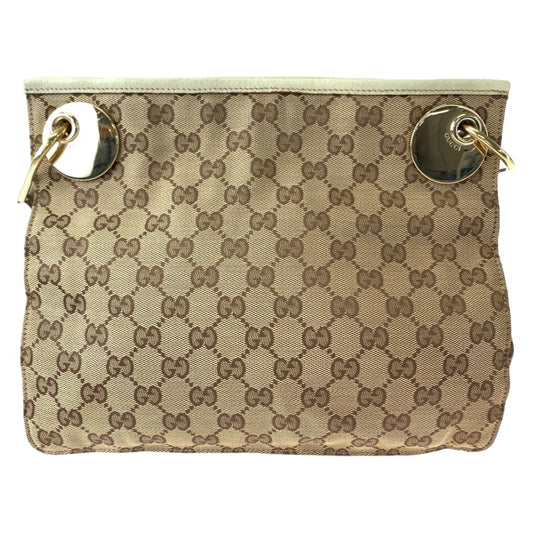 Gucci GG Canvas Shoulder Bag Brown Beige