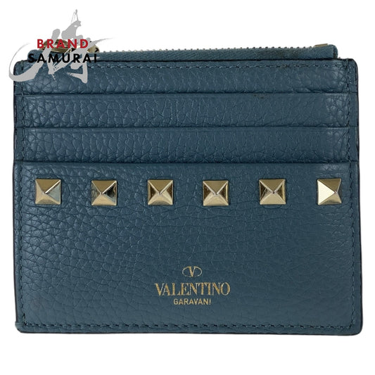 Valentino Rockstud Leather Coin Card Case