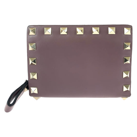 Valentino Leather Rockstud Compact Wallet