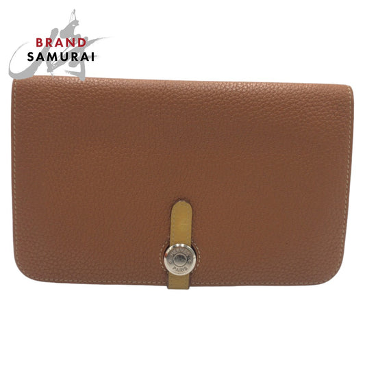 Hermes Dogon GM Long Wallet Brown Gold