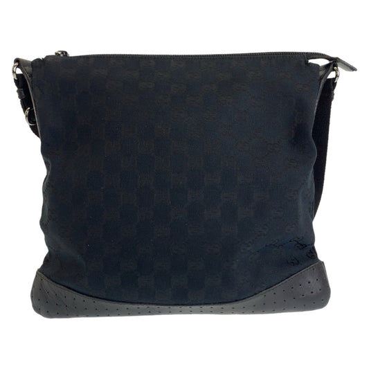 Gucci Black GG Canvas Leather Shoulder Bag