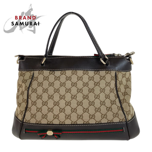 Gucci GG Canvas Leather Princy Tote Bag