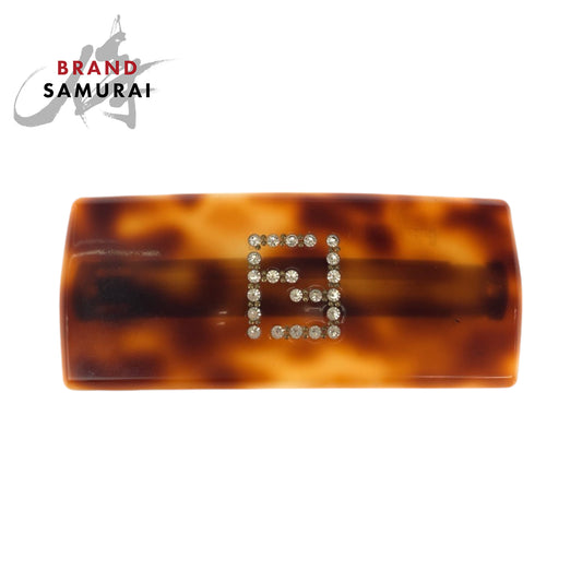 Fendi Tortoiseshell FF Logo Hair Barrette