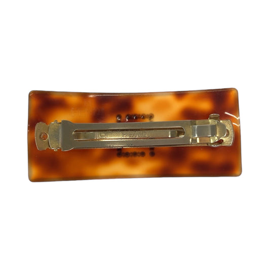 Fendi Tortoiseshell FF Logo Hair Barrette