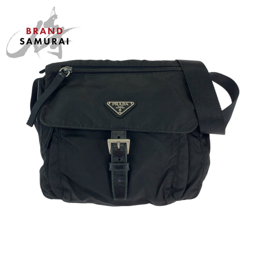 Prada Nylon Tessuto Triangle Logo Messenger Bag