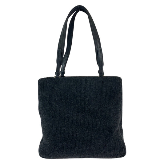 Prada Wool Triangle Logo Tote Bag