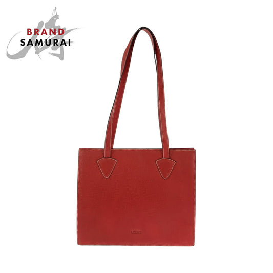 Loewe Vintage Red Leather Tote Shoulder Bag