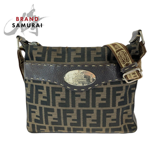 Fendi Zucca Canvas Shoulder Bag Pochette