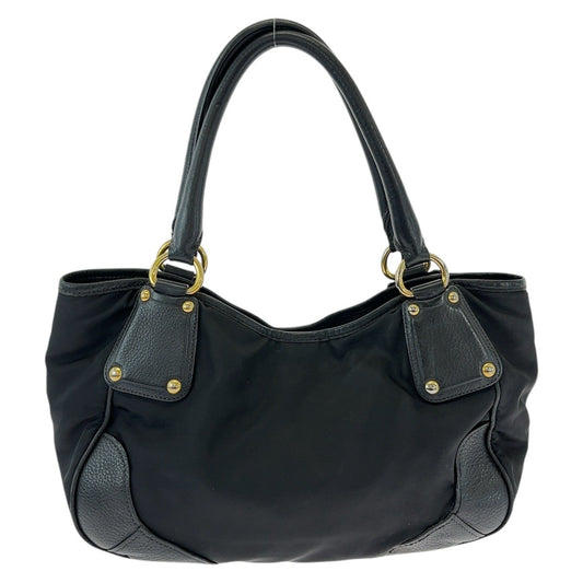 Prada Nylon Leather Tote Bag