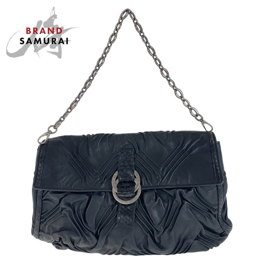 Bvlgari Leather Python Chandra Shoulder Bag