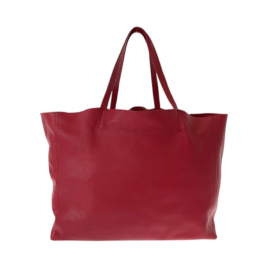 Celine Red Leather Horizontal Cabas Tote Bag