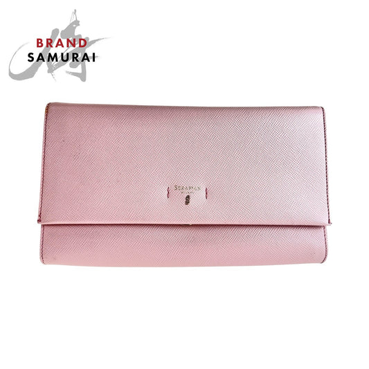 Serapian Pink Leather Clutch Bag