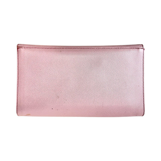 Serapian Pink Leather Clutch Bag