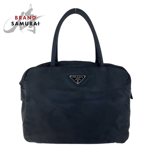 Prada Nylon Tessuto Logo Plate Handbag