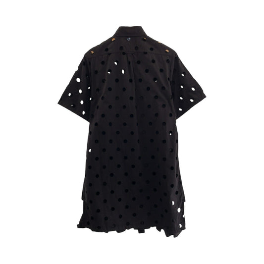 Prada Black Cotton Eyelet Lace Dress