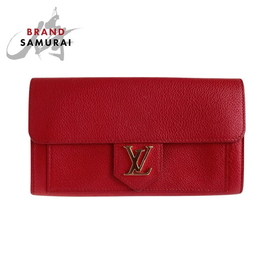 Louis Vuitton Lockme Red Leather Long Wallet