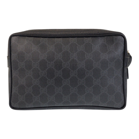 Gucci Black Gold PVC Leather Clutch Bag