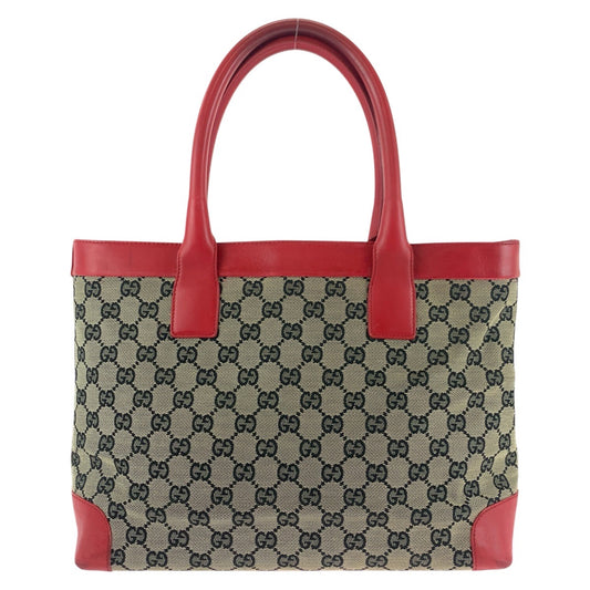 Gucci GG Canvas Leather Tote Shoulder Bag