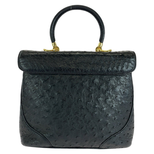 Bally Black Ostrich Handbag