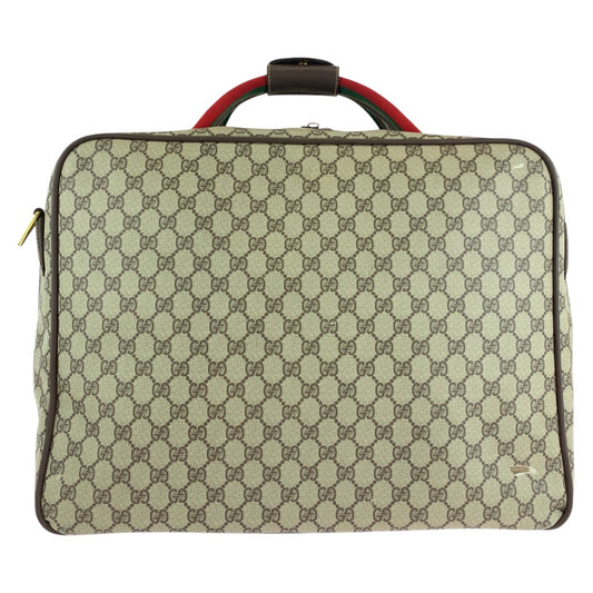 Gucci GG Supreme Canvas Leather Boston Bag