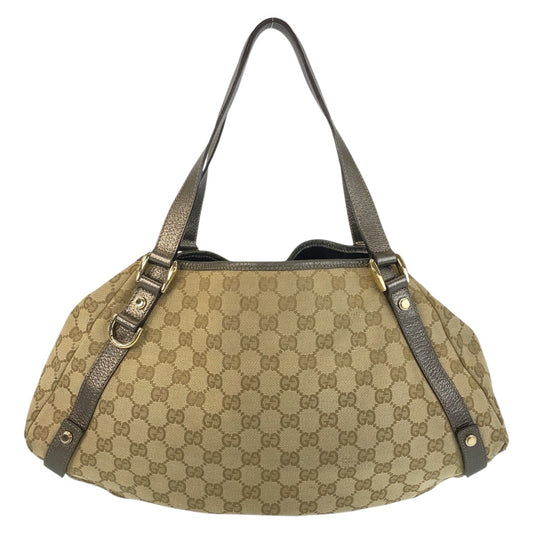 Gucci Abbey GG Canvas Leather Tote Shoulder Bag