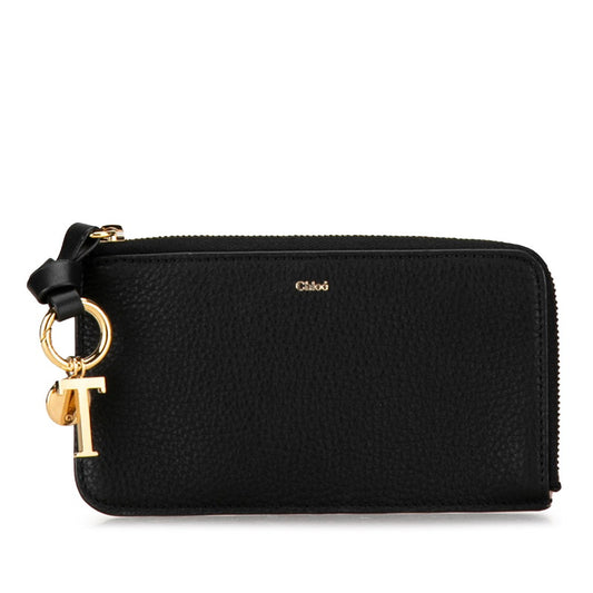 Chloe Leather Coin Case Black Gold